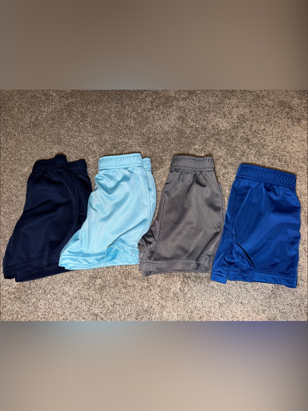 Kids Athletic Shorts Pack - Navy, Light Blue, Gray, Royal Blue
